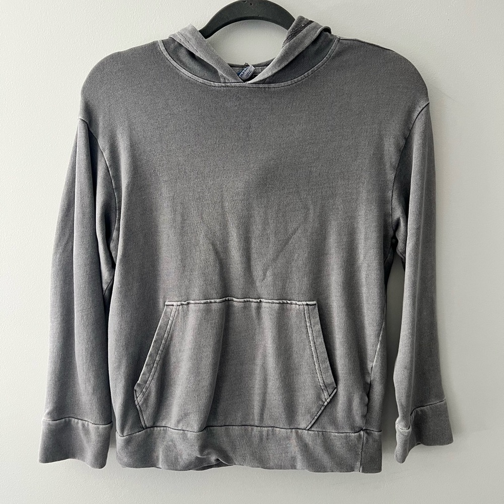 Old Navy Active Kids LightweightHoodie L (10/12) Gray Long Sleeve Pullover Girls